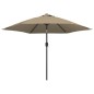 vidaXL Sombrilla de jardín con palo de metal 300 cm gris topo