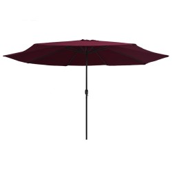 vidaXL Sombrilla de jardín con palo de metal rojo burdeos 400 cm