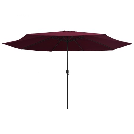 vidaXL Sombrilla de jardín con palo de metal rojo burdeos 400 cm