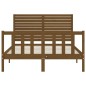 vidaXL Estructura cama y cabecero madera maciza marrón miel 120x200 cm vidaXL Estructura cama y cabecero madera maciza marrón miel 120x200 cm