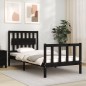 vidaXL Estructura de cama con cabecero madera maciza negro 90x200 cm vidaXL Estructura de cama con cabecero madera maciza negro 90x200 cm