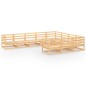 vidaXL Juego de muebles de jardín 10 piezas madera maciza de pino vidaXL Juego de muebles de jardín 10 piezas madera maciza de pino