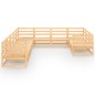 vidaXL Juego de muebles de jardín 10 piezas madera maciza de pino vidaXL Juego de muebles de jardín 10 piezas madera maciza de pino