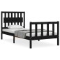 vidaXL Estructura de cama con cabecero madera maciza negro 90x200 cm vidaXL Estructura de cama con cabecero madera maciza negro 90x200 cm