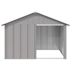 vidaXL Casa para perros acero galvanizado gris 116,5x153x81,5 cm