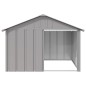 vidaXL Casa para perros acero galvanizado gris 116,5x153x81,5 cm