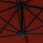 vidaXL Sombrilla de pared con LEDs y poste de metal 300 cm terracota vidaXL Sombrilla de pared con LEDs y poste de metal 300 cm terracota