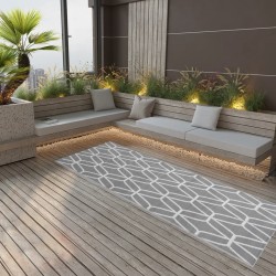 vidaXL Alfombra de exterior PP gris 80x250 cm