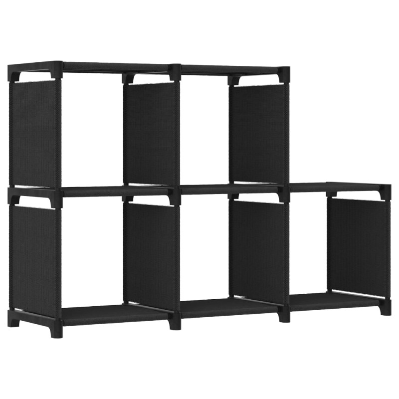 vidaXL Estantería de 5 cubos de tela negra 103x30x72,5 cm vidaXL Estantería de 5 cubos de tela negra 103x30x72,5 cm