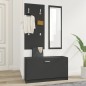 vidaXL Set de mueble zapatero 3 en 1 madera contrachapada negro vidaXL Set de mueble zapatero 3 en 1 madera contrachapada negro