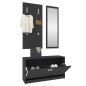 vidaXL Set de mueble zapatero 3 en 1 madera contrachapada negro vidaXL Set de mueble zapatero 3 en 1 madera contrachapada negro