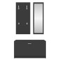vidaXL Set de mueble zapatero 3 en 1 madera contrachapada negro vidaXL Set de mueble zapatero 3 en 1 madera contrachapada negro