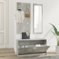 vidaXL Set mueble zapatero 3 en 1 madera contrachapada gris hormigón