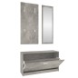 vidaXL Set mueble zapatero 3 en 1 madera contrachapada gris hormigón