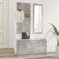 vidaXL Set mueble zapatero 3 en 1 madera contrachapada gris hormigón