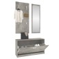 vidaXL Set mueble zapatero 3 en 1 madera contrachapada gris hormigón