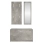 vidaXL Set mueble zapatero 3 en 1 madera contrachapada gris hormigón