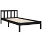 vidaXL Estructura de cama con cabecero madera maciza negro 90x200 cm vidaXL Estructura de cama con cabecero madera maciza negro 90x200 cm