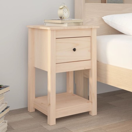 vidaXL Mesita de noche madera maciza de pino 40x35x61,5 cm