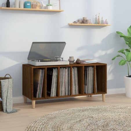vidaXL Mueble discos madera contrachapada roble marrón 100x38x48 cm