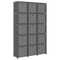 vidaXL Estantería de 15 cubos con cajas de tela gris 103x30x175,5 cm vidaXL Estantería de 15 cubos con cajas de tela gris 103x30x175,5 cm