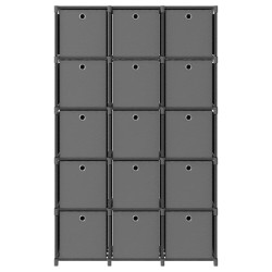 vidaXL Estantería de 15 cubos con cajas de tela gris 103x30x175,5 cm