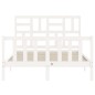 vidaXL Estructura de cama con cabecero madera maciza blanco 120x200 cm