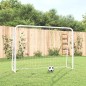 vidaXL Portería fútbol con red acero y poliéster blanco 214x75x152 cm vidaXL Portería fútbol con red acero y poliéster blanco 214x75x152 cm