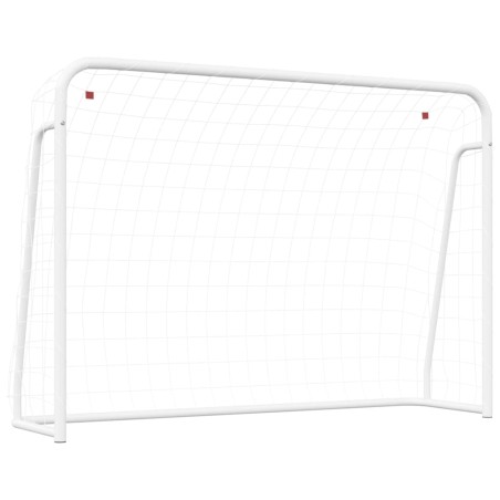 vidaXL Portería fútbol con red acero y poliéster blanco 214x75x152 cm 