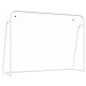 vidaXL Portería fútbol con red acero y poliéster blanco 214x75x152 cm vidaXL Portería fútbol con red acero y poliéster blanco 214x75x152 cm