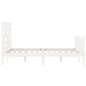 vidaXL Estructura de cama con cabecero madera maciza blanco 120x200 cm