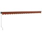 vidaXL Toldo retráctil aluminio y tela naranja y marrón 5x3 m vidaXL Toldo retráctil aluminio y tela naranja y marrón 5x3 m