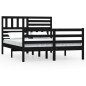 vidaXL Estructura de cama de madera maciza negra 140x200 cm