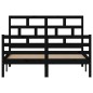 vidaXL Estructura de cama de madera maciza de pino negro 140x200 cm vidaXL Estructura de cama de madera maciza de pino negro 140x200 cm
