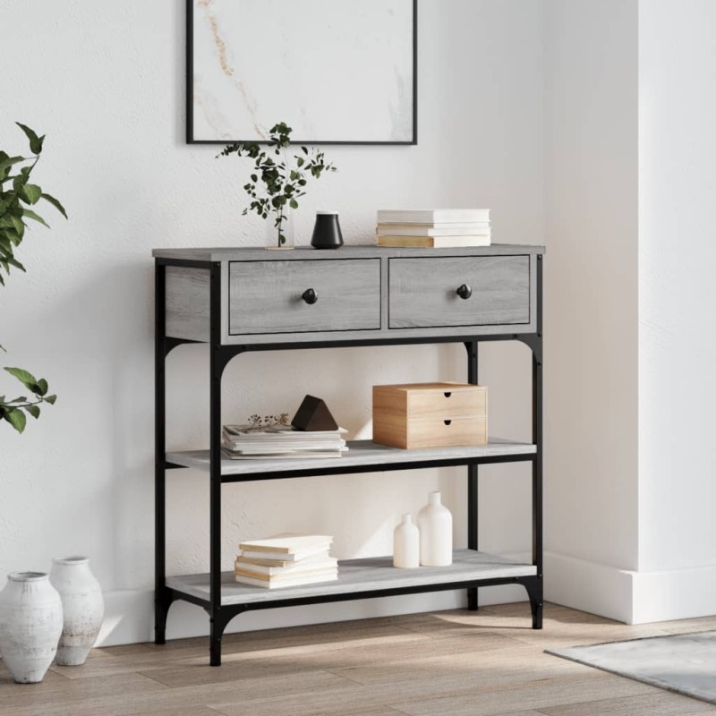 vidaXL Mesa consola madera de ingeniería gris Sonoma 72,5x25x75 cm vidaXL Mesa consola madera de ingeniería gris Sonoma 72,5x25x75 cm