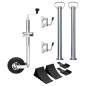 vidaXL Rueda de remolque 48 mm con 2 tubos de soporte y 3 abrazaderas