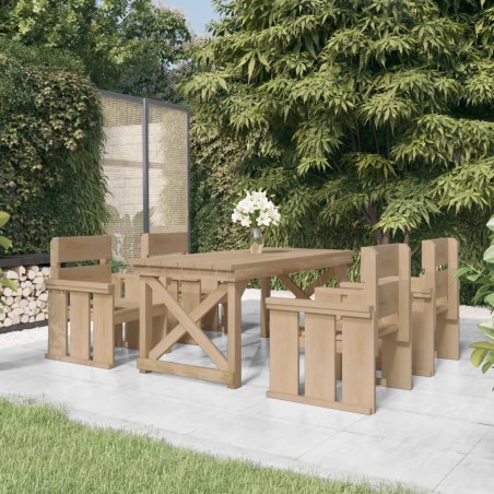 vidaXL Set de muebles de jardín 5 pzas madera maciza pino impregnada