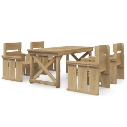 vidaXL Set de muebles de jardín 5 pzas madera maciza pino impregnada