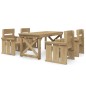 vidaXL Set de muebles de jardín 5 pzas madera maciza pino impregnada vidaXL Set de muebles de jardín 5 pzas madera maciza pino impregnada
