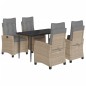 vidaXL Set comedor de jardín 5 pzas con cojines ratán sintético beige vidaXL Set comedor de jardín 5 pzas con cojines ratán sintético beige