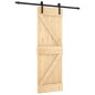 vidaXL Puerta corredera con herrajes madera maciza de pino 70x210 cm vidaXL Puerta corredera con herrajes madera maciza de pino 70x210 cm
