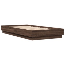 vidaXL Estructura de cama madera de ingeniería marrón roble 90x190 cm