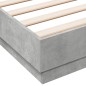vidaXL Estructura de cama madera de ingeniería gris hormigón 135x190cm vidaXL Estructura de cama madera de ingeniería gris hormigón 135x190cm