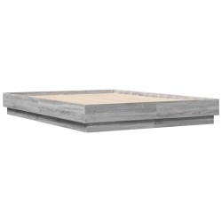 vidaXL Estructura de cama madera de ingeniería gris Sonoma 135x190 cm