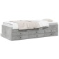 vidaXL Tumbona con cajones madera ingeniería gris hormigón 75x190 cm vidaXL Tumbona con cajones madera ingeniería gris hormigón 75x190 cm