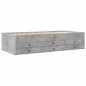 vidaXL Tumbona con cajones madera ingeniería gris hormigón 75x190 cm vidaXL Tumbona con cajones madera ingeniería gris hormigón 75x190 cm