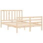 vidaXL Estructura de cama con cabecero madera maciza 120x200 cm