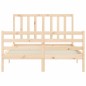 vidaXL Estructura de cama con cabecero madera maciza 120x200 cm