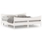vidaXL Estructura de cama con cabecero madera de pino blanco 200x200cm vidaXL Estructura de cama con cabecero madera de pino blanco 200x200cm