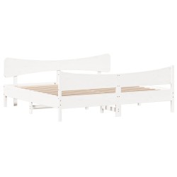 vidaXL Estructura de cama con cabecero madera de pino blanco 200x200cm